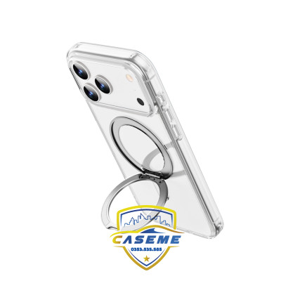 Ốp Lưng Wi wu IShield Ultra MCC-201 Cho iPhone 17, iPhone Air, iPhone 17 Pro, iPhone 17 Pro Max – Trong Suốt, Chống Sốc, Nam Châm, Giá Đỡ 360°  - Hàng Nhập Khẩu