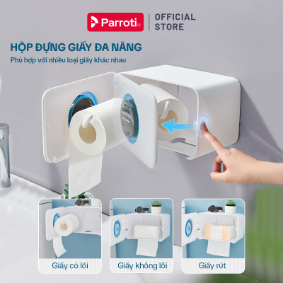 Hộp đựng giấy vệ sinh cao cấp, có khay để điện thoại, có khay để đồ cá nhân - Parroti Rebox - RB01