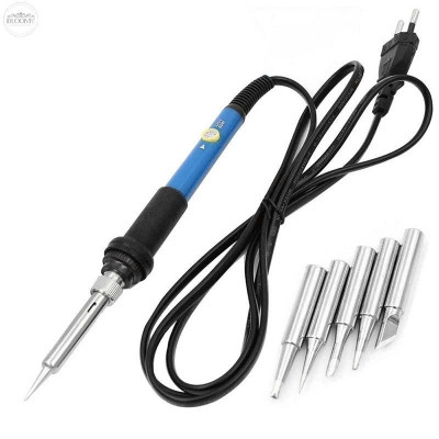 Mỏ Hàn 60W Hàn Chuyên Nghiệp với Gia Nhiệt Siêu Nhanh và 5 Mũi Hàn Loại Tốt