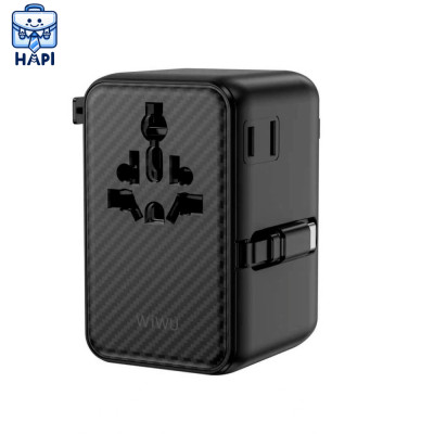 Bộ Chuyển Đổi Quốc Tế hàng chính hãng WIWU ARAMID FIBER Warrior 70W GaN Plug Adapter Wi-UA009