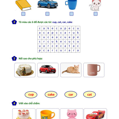 Phiếu Bài Tập Cuối Tuần Tiếng Anh 1