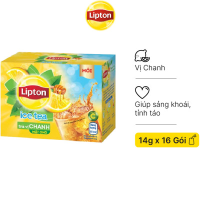 Combo 4 Trà Lipton Ice Tea Vị Chanh Mật Ong 16gói x 12gram/hộp