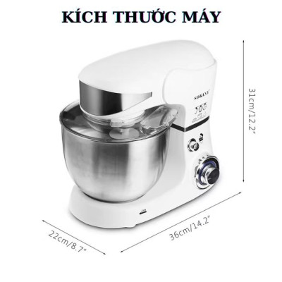 Máy đánh trứng trộn bột để bàn SOKANY SC-209, công suất lớn 800W,  cối INOX 4L trộn bột, nhào bột tự động - HÀNG CHÍNH HÃNG