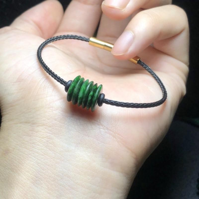 Lắc Tay Đồng Điếu Sơn Thuỷ Bình An, May Mắn, Tài Lộc màu xanh lá - hợp tất cả các mệnh