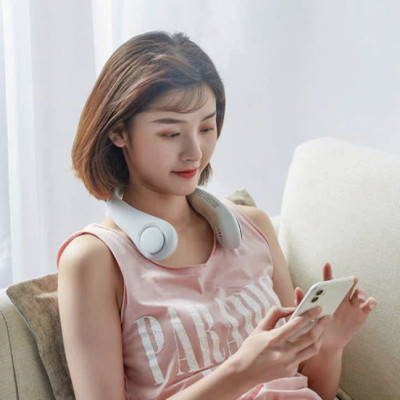 Quạt Đeo Cổ Không Cánh 3 Cấp Gió Mạnh, Phong Cách Trẻ Trung, Pin Sạc Lithium Ion, ĐÈN TRANG TRÍ , ĐỒNG HỒ TREO TƯỜNG