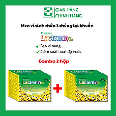 Combo 2 hộp Men Vi Sinh dạng bột thơm ngon LACTOMIN PLUS - Chính Hãng Hàn Quốc - Bổ sung 3 chủng lợi khuẩn bao vi nang