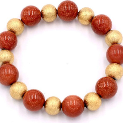 Chuỗi đeo tay - kim sa nâu 12 ly VKSHVM1 - hợp mệnh Thổ, mệnh Mộc