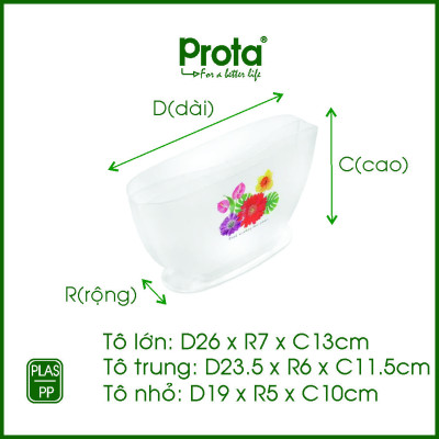 Combo 2 tô nhúng bánh tráng 3 ngăn hoa lớn Prota