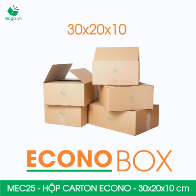 MEC25 - 30x20x10 cm - Combo 100 thùng hộp carton trơn siêu tiết kiệm ECONO