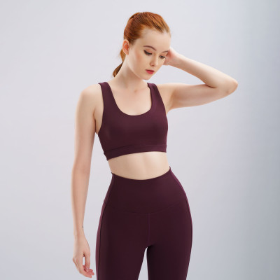 Set đồ tập yoga gym Hibi Sports H142 quần lửng lưng cao, áo bra dây đan kèm mút ngực