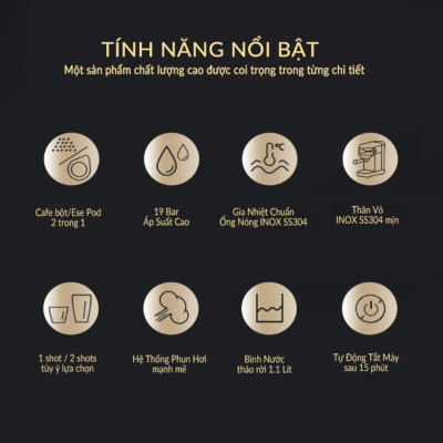 HÀNG CHÍNH HÃNG - Máy pha cà phê espresso bán tự động, thương hiệu Mỹ HiBREW cao cấp - H11