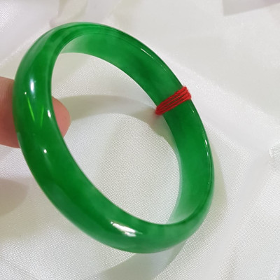 Vòng Đá cẩm thạch Bản HẸ LÝ 53mm Xanh Lý ĐậmTươi bóng đẹp Size 53mm x cao 12mm x dầy 6mmNữ 52kg - 56kg mệnh Mộc Hỏa Thủy Món Quà Ý nghĩa Anh Chị tặng chính bản thân mình, Mẹ, Vợ, người thân yêu ạ