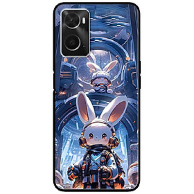 Ốp lưng cho Oppo A36 - A60 4G - A74 - A76 - Oppo A95 4G - A96 4G - Thỏ Trắng Hành Tinh - Hàng Chính Hãng