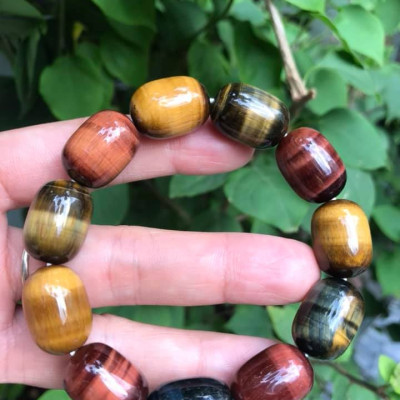 Vòng tay Nam Đá Thạch Anh Mắt Hổ SẮC MÀU LU BÓNG ĐẸP   Size hạt 13mmx Dài 18mm Hợp Nam Tất Cả Các Mệnh đeo đẹp sang ạ  100% đá thiên nhiên tốt ạ