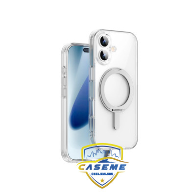 Ốp Lưng Wi wu IShield Ultra MCC-201 Cho iPhone 17, iPhone Air, iPhone 17 Pro, iPhone 17 Pro Max – Trong Suốt, Chống Sốc, Nam Châm, Giá Đỡ 360°  - Hàng Nhập Khẩu