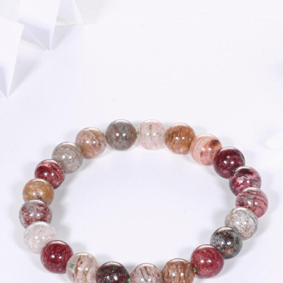 Vòng tay đá thạch anh ưu linh rêu đa sắc hạt đá 8mm - Ngọc Quý Gemstones