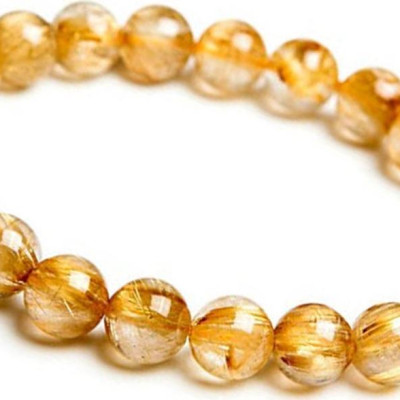  Vòng Tay Thạch Anh Tóc Vàng Tự Nhiên 9mm