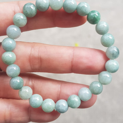 Vòng chuỗi đá cẩm thạch tự nhiên xanh ngọc nhẹ nhàng đẹp sang may mắn Size vòng hạt 8mm Hợp nữ mệnh Thủy Mộc hỏa rẻ đẹp