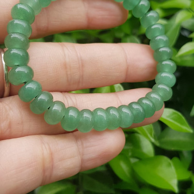 Vòng tay nữ đá thạch anh xanh đồng tiền bánh xe may mắn đẹp Vòng size hạt 8mm Hợp nữ mệnh mộc mệnh hoả mệnh thuỷ  đeo xinh đẹp may mắn tài lộc 