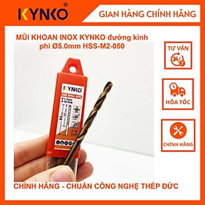 MŨI KHOAN INOX KYNKO đường kính phi Ø 5.0mm M2- 050 (VỈ 10 CHIẾC)