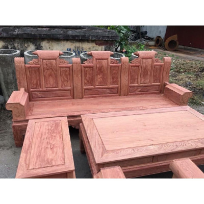 bộ bàn ghế âu á hộp kiểu cuốn thư gỗ hương đá