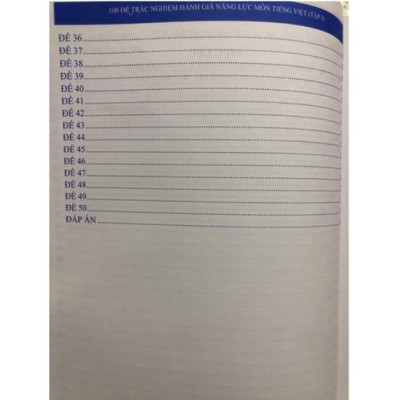 Sách - Combo 100 Đề trắc nghiệm đánh giá năng lực Môn Tiếng Việt ( Đề 01 - Đề 100 )