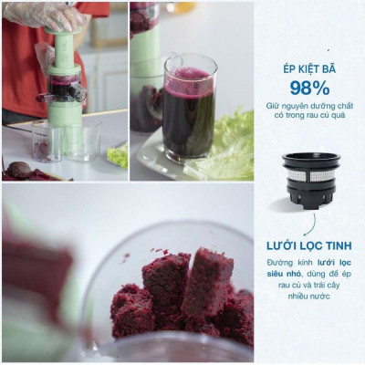 Máy ép tốc độ chậm mini ABG KB-F6B công suất 130W, máy xay hoa quả, trái cây, cầm tay nhỏ gọn, tiện lợi - Hàng chính hãng