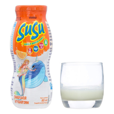 Sữa chua uống hương cam Vinamilk Susu - Thùng 48 chai 80ml