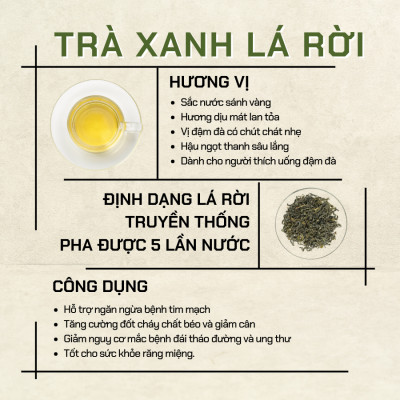 Trà xanh ViXi trà Shan Tuyết cổ thụ lá rời 1 búp 2 lá 220gr - 500gr
