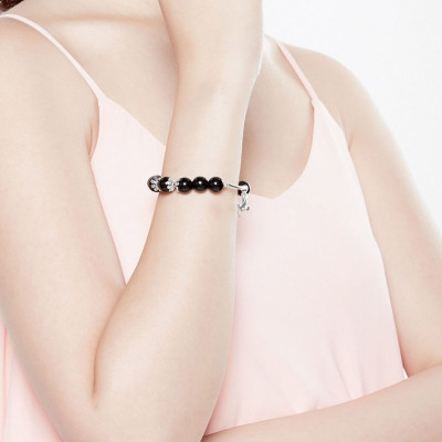 Vòng tay đá thiên nhiên phối charm én bạc size hạt 10mm - Ngọc Quý Gemstones