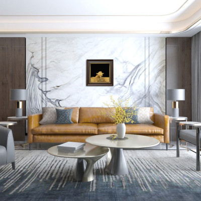 Tranh Chùa Một Cột mạ vàng 24K - Quà tặng lưu niệm cao cấp