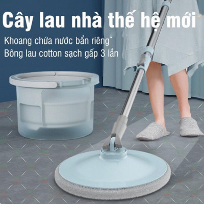 Bộ Cây Lau Nhà Thông Minh Cao Cấp Phiên Bản Mới - Cho Nhà Sạch Sẽ - Gọn Không Chiếm Diện Tích