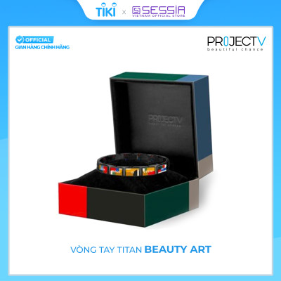Vòng Đeo Tay Titanium Beauty Art (Màu Đen - Black) - PROJECT V - Tinh Tế và Sang Trọng - Hàng Chính Hãng