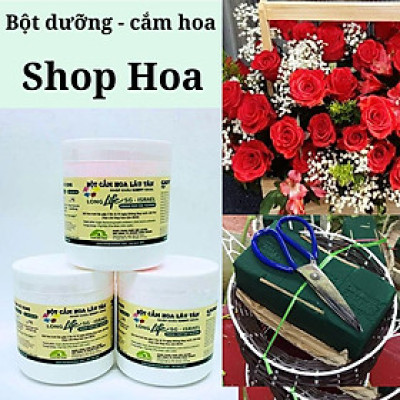 Thuốc Bột Cắm Hoa Tươi nhập khẩu Israel tại shop Florist (1 hủ pha 100L nước cắm hoa) hiệu Longlife SG là bí quyết giúp hoa cắm Xốp tươi lâu và hạn chế chăm sóc thay hoa mới