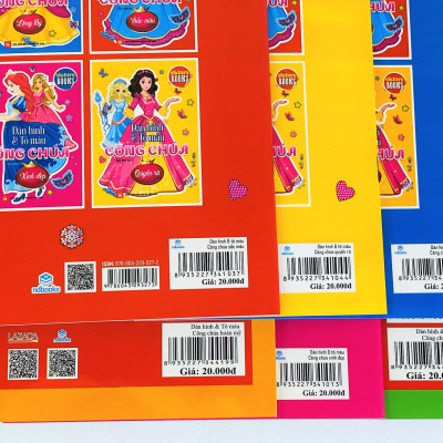 Sách - Combo 6 cuốn Dán hình và tô màu Công Chúa - ndbooks