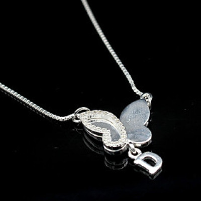 Dây Và Mặt Dây Chuyền Bạc Hiểu Minh DMD263 hình con bướm bạc ý