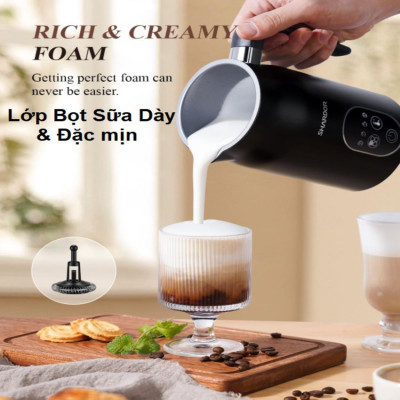 Máy đánh sữa tạo bọt cà phê, ca cao 4 trong 1 thương hiệu Anh Quốc Shardor MF0802 - Hàng nhập khẩu