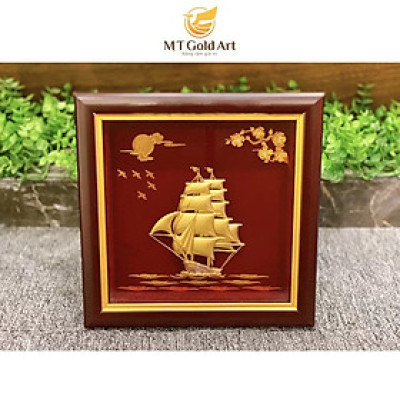 Tranh thuyền thuận buồm xuôi gió (20x20cm) MT Gold Art- Hàng chính hãng, trang trí nhà cửa, quà tặng sếp, đối tác, khách hàng.