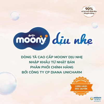Tã Dán Moony Dịu Nhẹ NB62+4/S58+2/M46/L38
