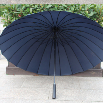 Ô dù cán dài 24 nan cỡ lớn siêu chắc chắn chống lật vải chống uv màu xanh đen