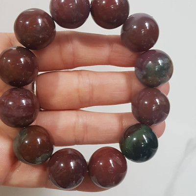 Vòng Tay Nam đá casidon Size vòng 18mm Vòng đẹp hiếm màu nâu đất xám ít vân xanh hợp mệnh thổ ạ