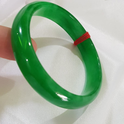 Vòng Đá cẩm thạch Bản HẸ LÝ 53mm Xanh Lý ĐậmTươi bóng đẹp Size 53mm x cao 12mm x dầy 6mmNữ 52kg - 56kg mệnh Mộc Hỏa Thủy Món Quà Ý nghĩa Anh Chị tặng chính bản thân mình, Mẹ, Vợ, người thân yêu ạ