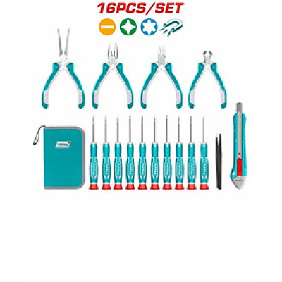 BỘ 16 MÓN TUA VÍT VÀ KỀM CHUẨN TOTAL TKTTSK0162 - HÀNG CHÍNH HÃNG