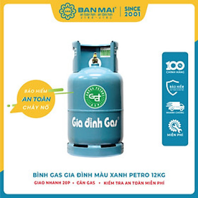 Bình Gas Gia Đình Màu Xanh Petro 12kg