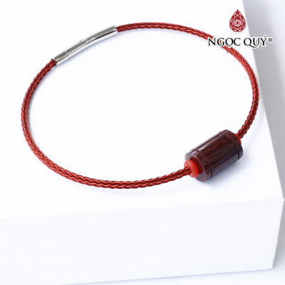 Vòng tay dây thép lu thống đá thạch anh tóc nâu mệnh hỏa thổ - Ngọc Quý Gemstones