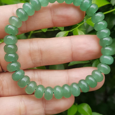 Vòng tay nữ đá thạch anh xanh đồng tiền bánh xe may mắn đẹp Vòng size hạt 8mm Hợp nữ mệnh mộc mệnh hoả mệnh thuỷ  đeo xinh đẹp may mắn tài lộc 