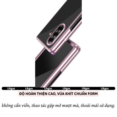 Ốp Lưng Mạ Viền Cao Cấp Cho Samsung Galaxy Z Fold 7 hiệu Likgus Platinum – Chống Sốc, Chống Trầy, Trong Suốt Sang Trọng, Siêu Mỏng Nhẹ - Hàng nhập khẩu