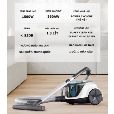 Máy hút bụi Philips dạng hộp XB2023, công suất 1800W, hút khỏe chạy êm, bảo hành 2 năm| HÀNG CHÍNH HÃNG