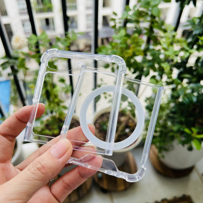 Ốp lưng dành cho Galaxy Z Flip 5 Likgus trong suốt có sạc không dây- hàng chính hãng