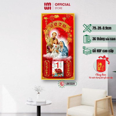 Lịch gỗ Công giáo Thánh Gia treo tường IMWI LGV2331